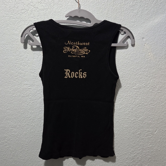Harley-Davidson Black Tank Top with Gold Logo - Picture 4 of 4